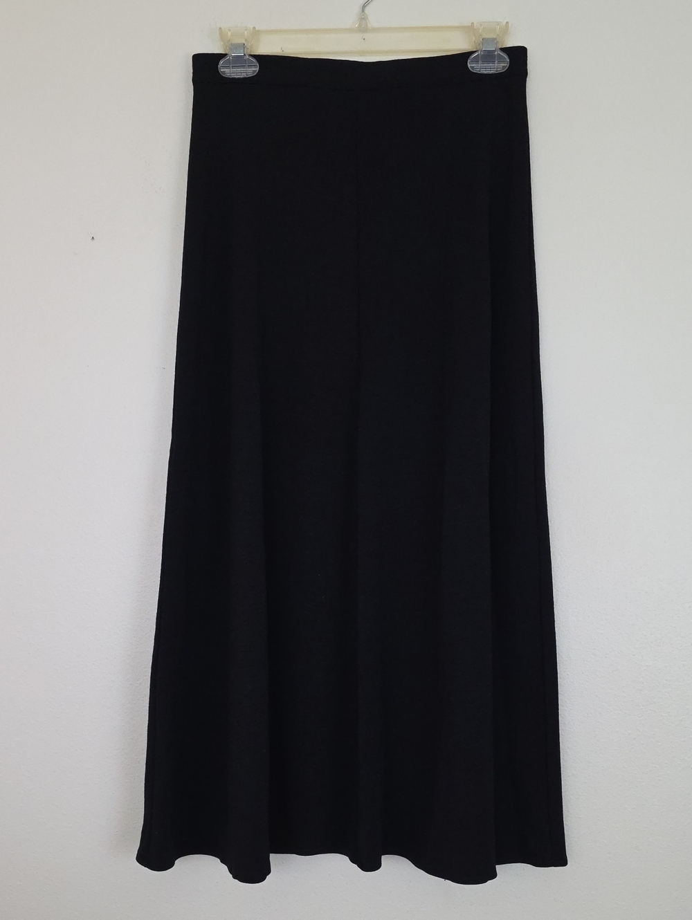 Ann Taylor Black Flare Midi Wool Skirt 10
